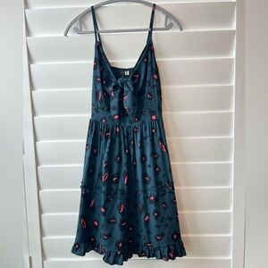 Ecowish leopard tie front dress